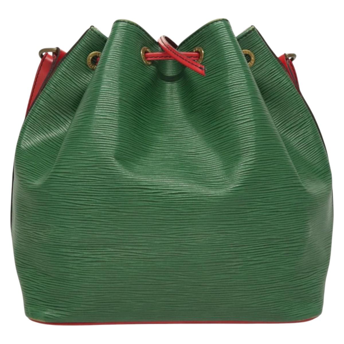 LOUIS VUITTON Epi Petit Noe Shoulder Bag Bicolor Green Red M44147 LV Auth BA2850