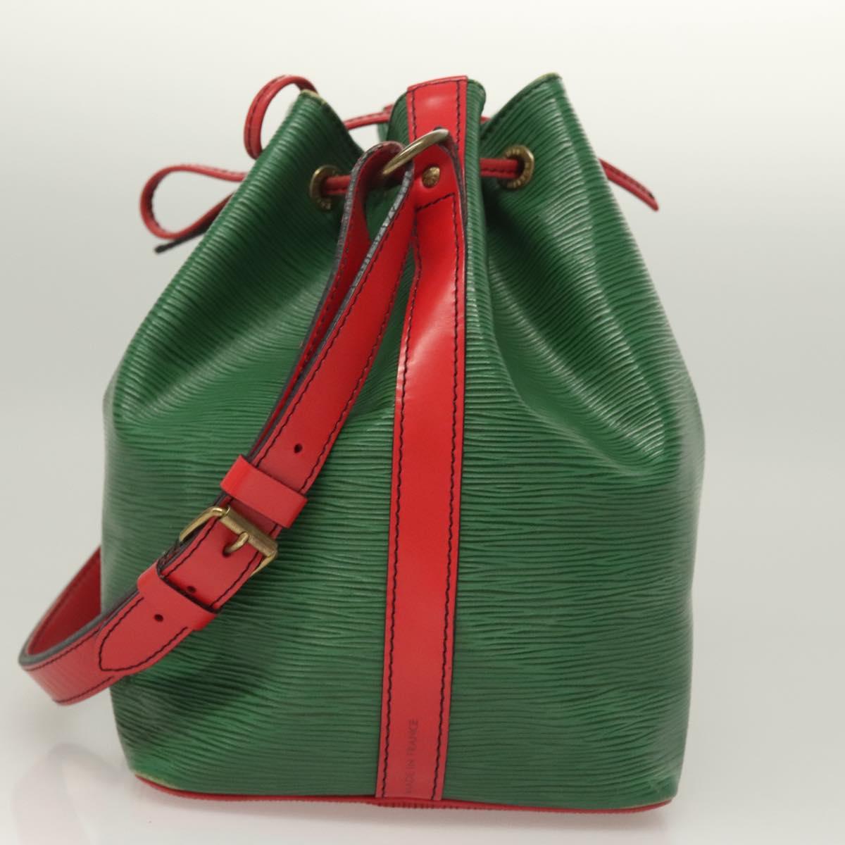 LOUIS VUITTON Epi Petit Noe Shoulder Bag Bicolor Green Red M44147 LV Auth BA2850