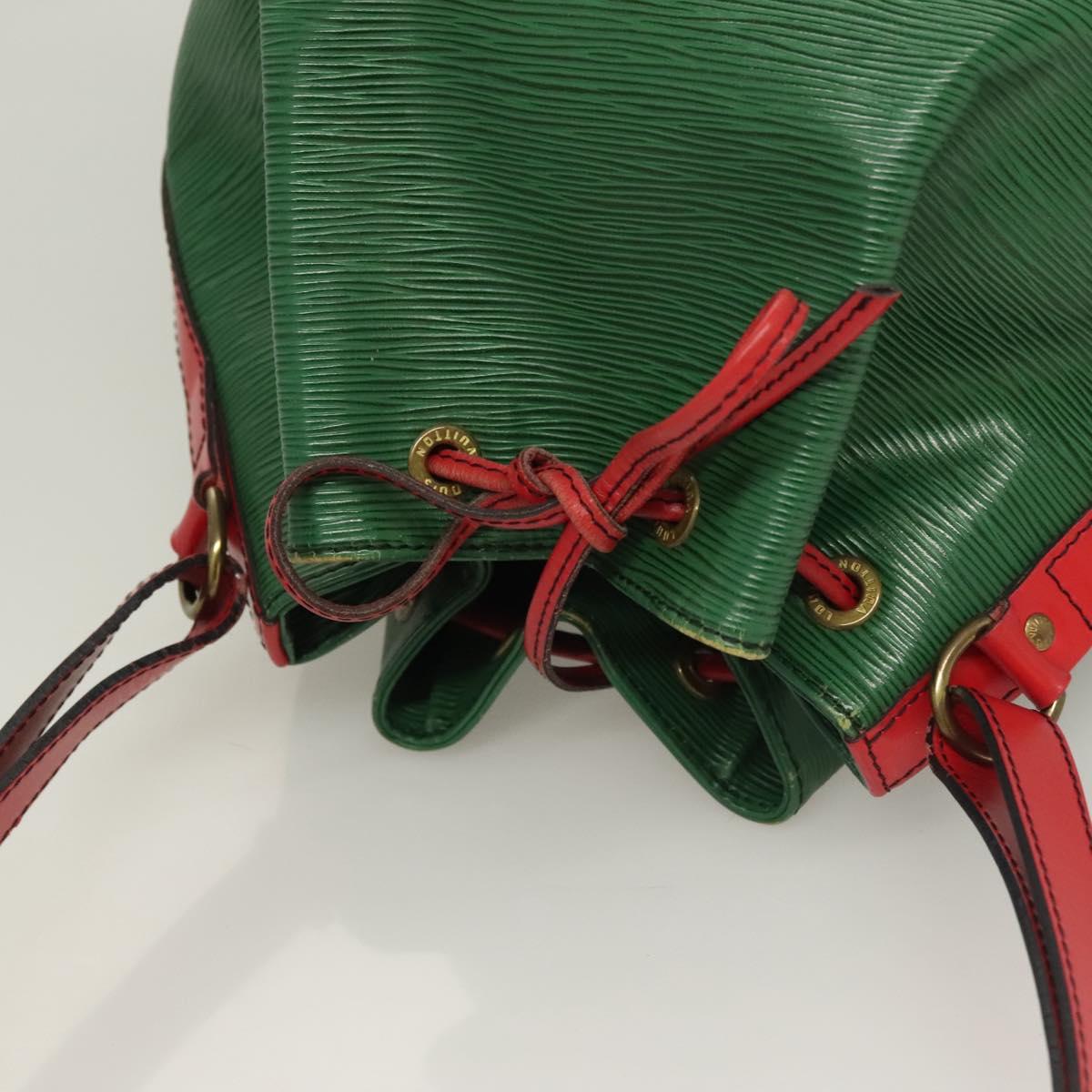 LOUIS VUITTON Epi Petit Noe Shoulder Bag Bicolor Green Red M44147 LV Auth BA2850