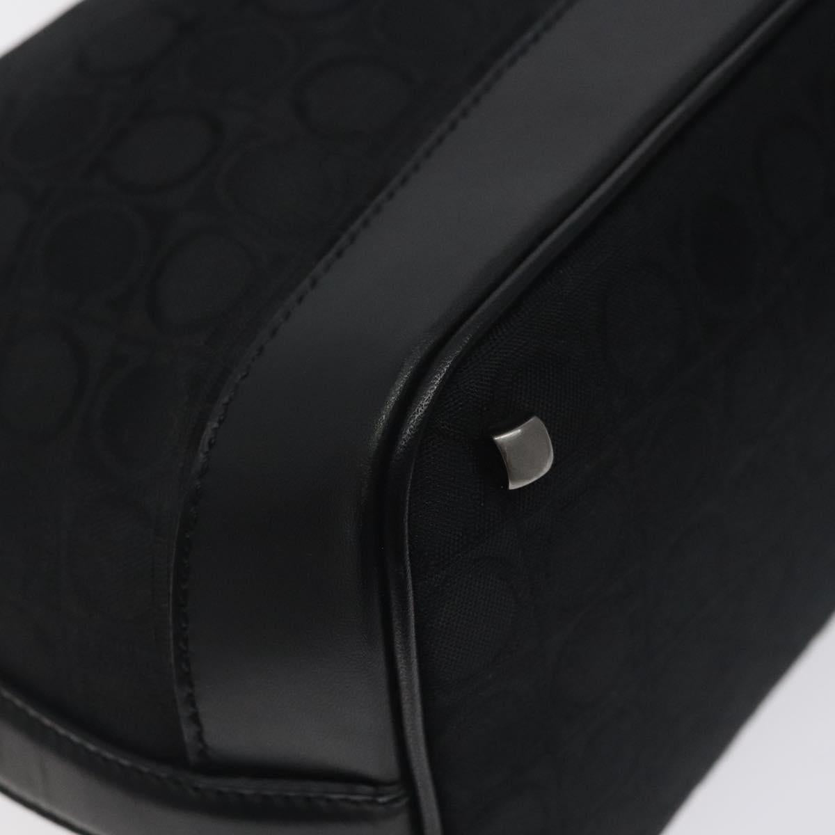 Salvatore Ferragamo Gancini Shoulder Bag Canvas Black Auth BA2888