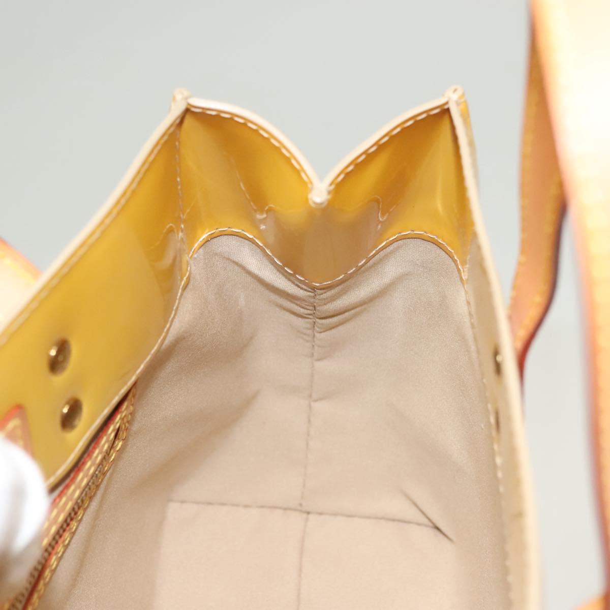 LOUIS VUITTON Monogram Vernis Reade PM Hand Bag Beige M91334 LV Auth BA2895
