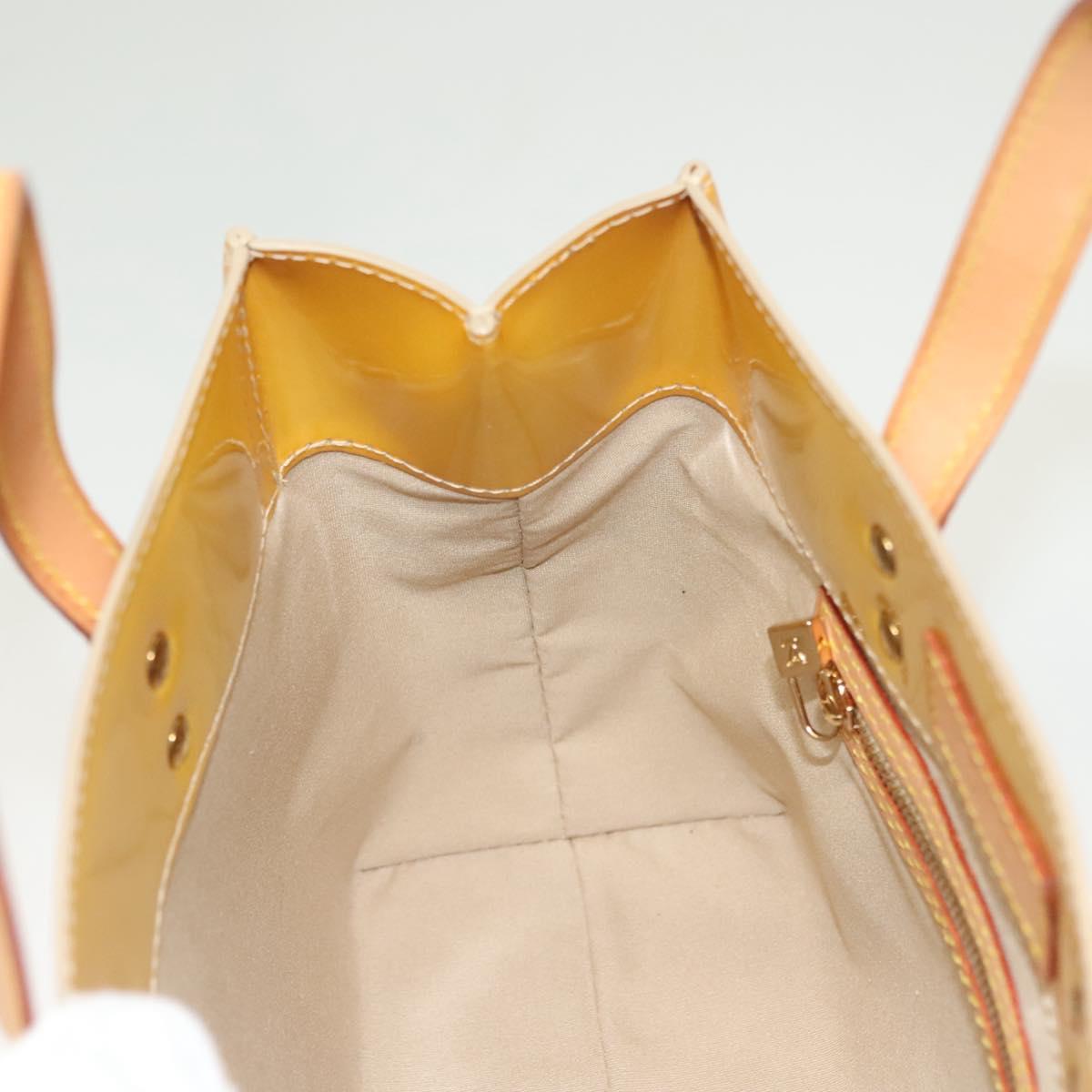 LOUIS VUITTON Monogram Vernis Reade PM Hand Bag Beige M91334 LV Auth BA2895