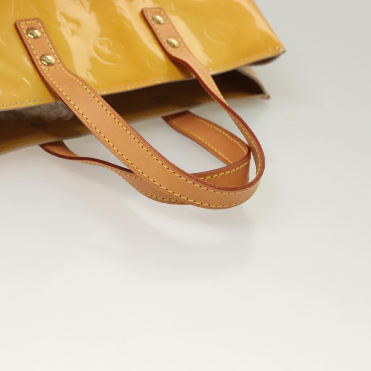 LOUIS VUITTON Monogram Vernis Reade PM Hand Bag Beige M91334 LV Auth BA2895