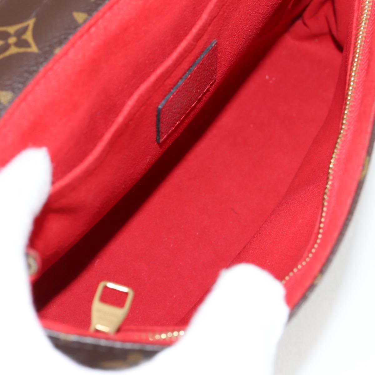 LOUIS VUITTON Monogram Sun Placide Shoulder Bag Red M43713 LV Auth BA2903M
