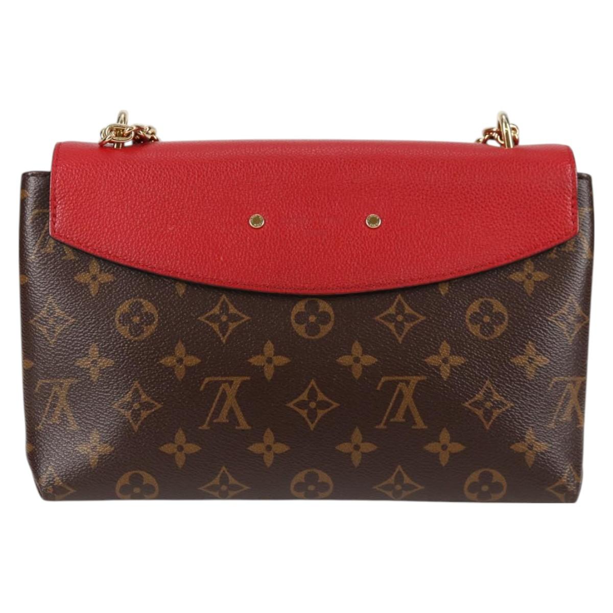 LOUIS VUITTON Monogram Sun Placide Shoulder Bag Red M43713 LV Auth BA2903A