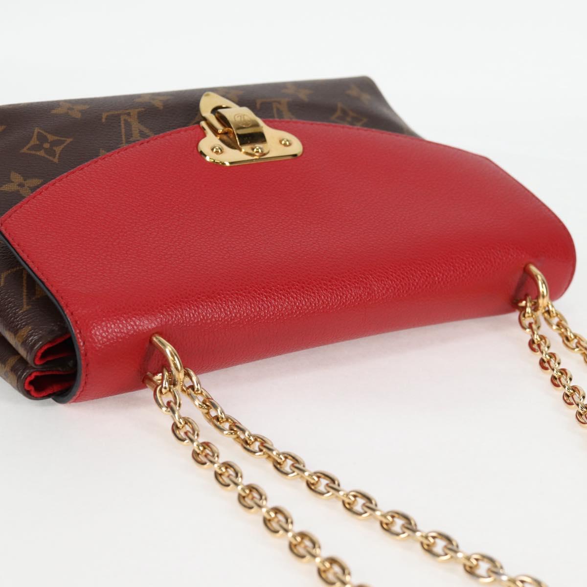 LOUIS VUITTON Monogram Sun Placide Shoulder Bag Red M43713 LV Auth BA2903A
