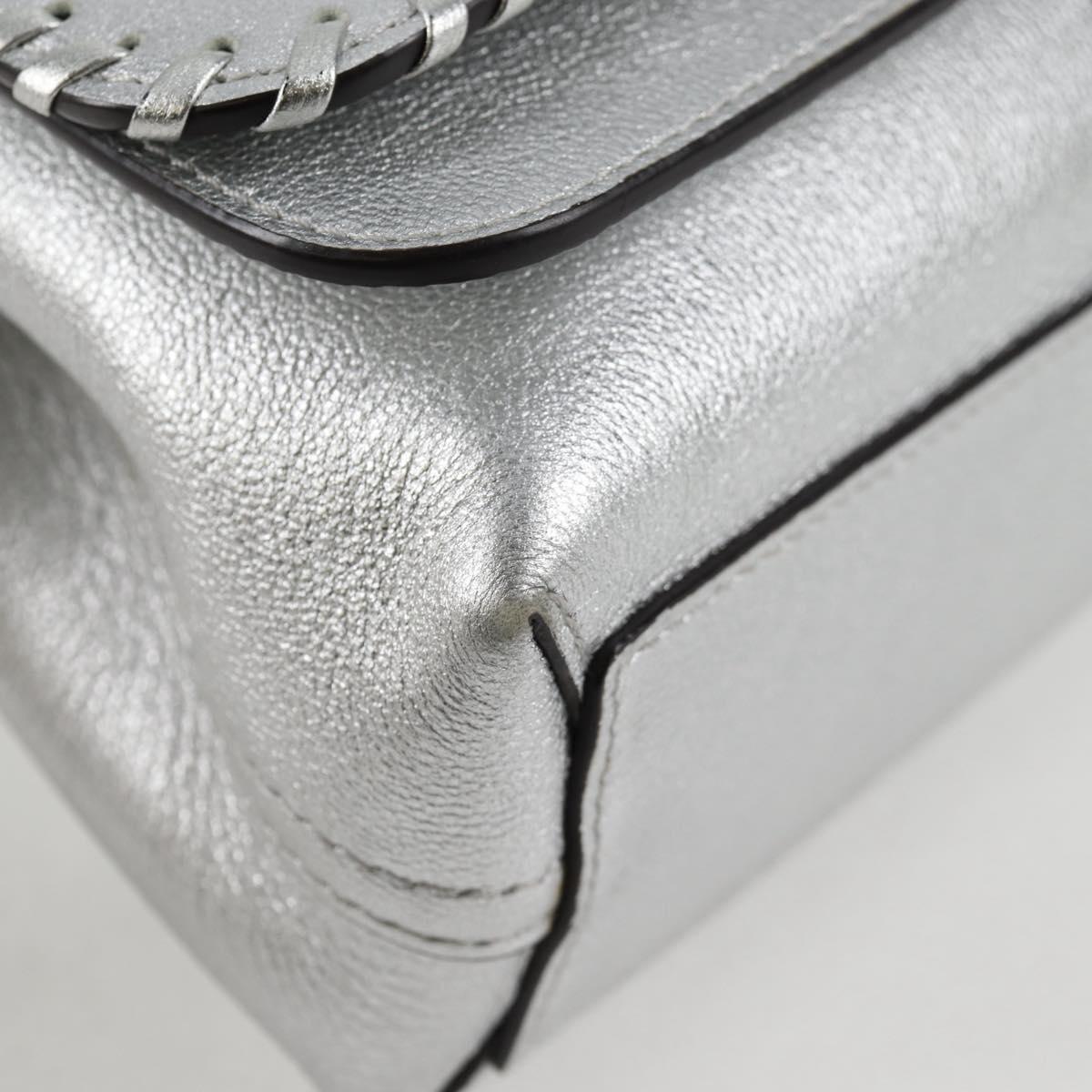 LOUIS VUITTON Chain Very Shoulder Bag Leather Silver M43201 LV Auth BA2904M