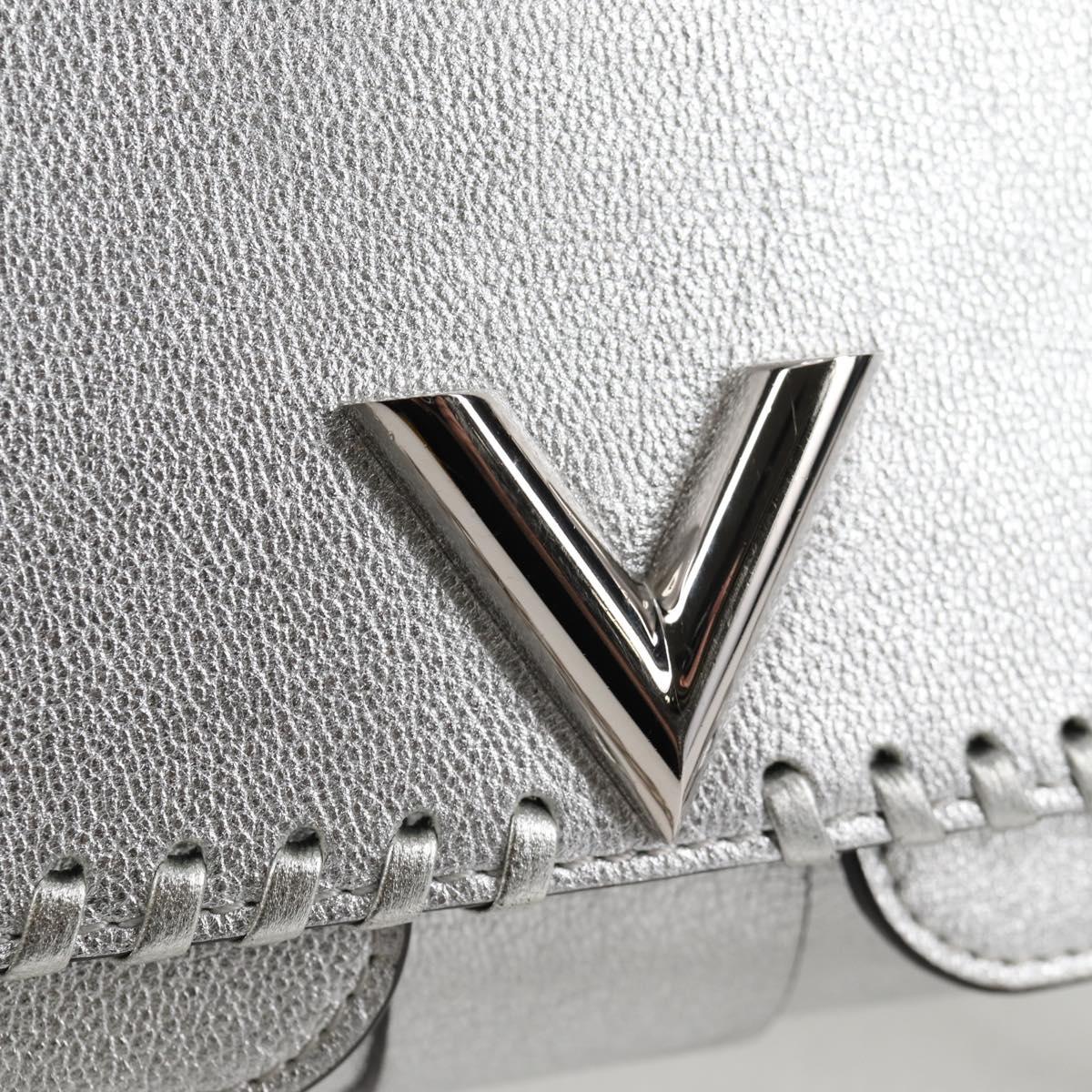 LOUIS VUITTON Chain Very Shoulder Bag Leather Silver M43201 LV Auth BA2904M