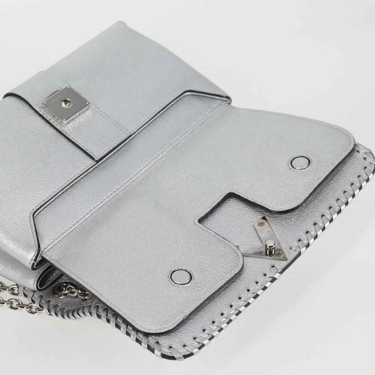 LOUIS VUITTON Chain Very Shoulder Bag Leather Silver M43201 LV Auth BA2904M