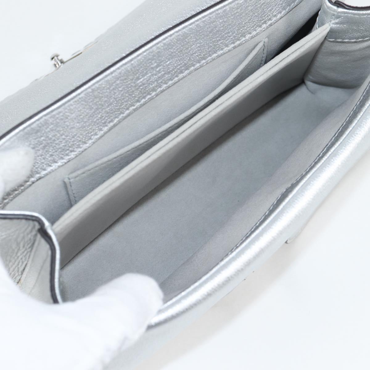 LOUIS VUITTON Chain Very Shoulder Bag Leather Silver M43201 LV Auth BA2904M