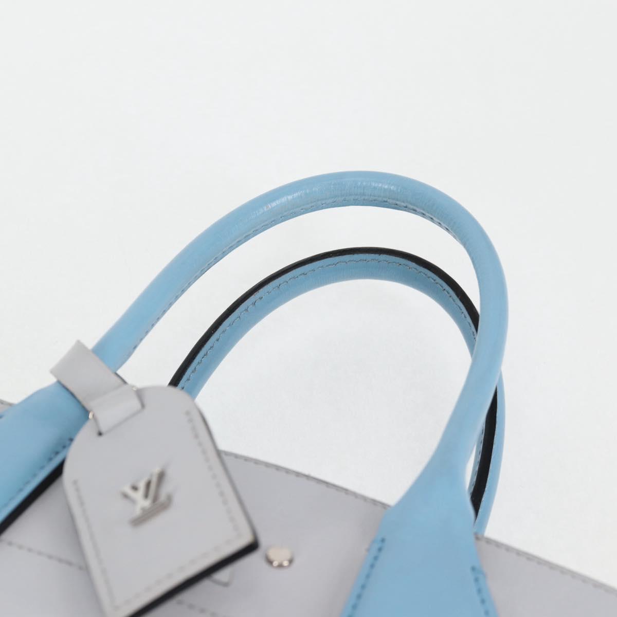 LOUIS VUITTON City Steamer MM Bag Calf leather Black Gray M42435 LV Auth BA2906A