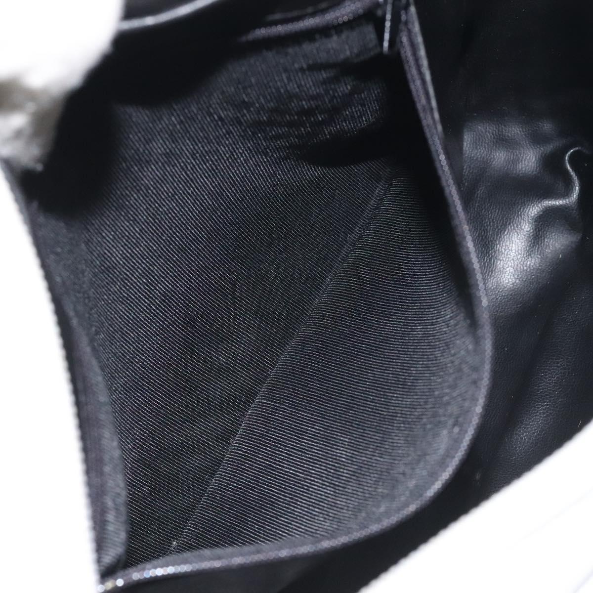 BALLY Chain Shoulder Bag Leather White Gold Auth BA2907