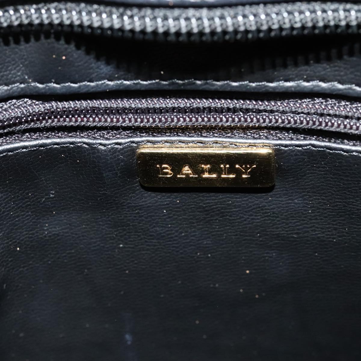 BALLY Tote Bag Leather Black Gold Auth BA2910