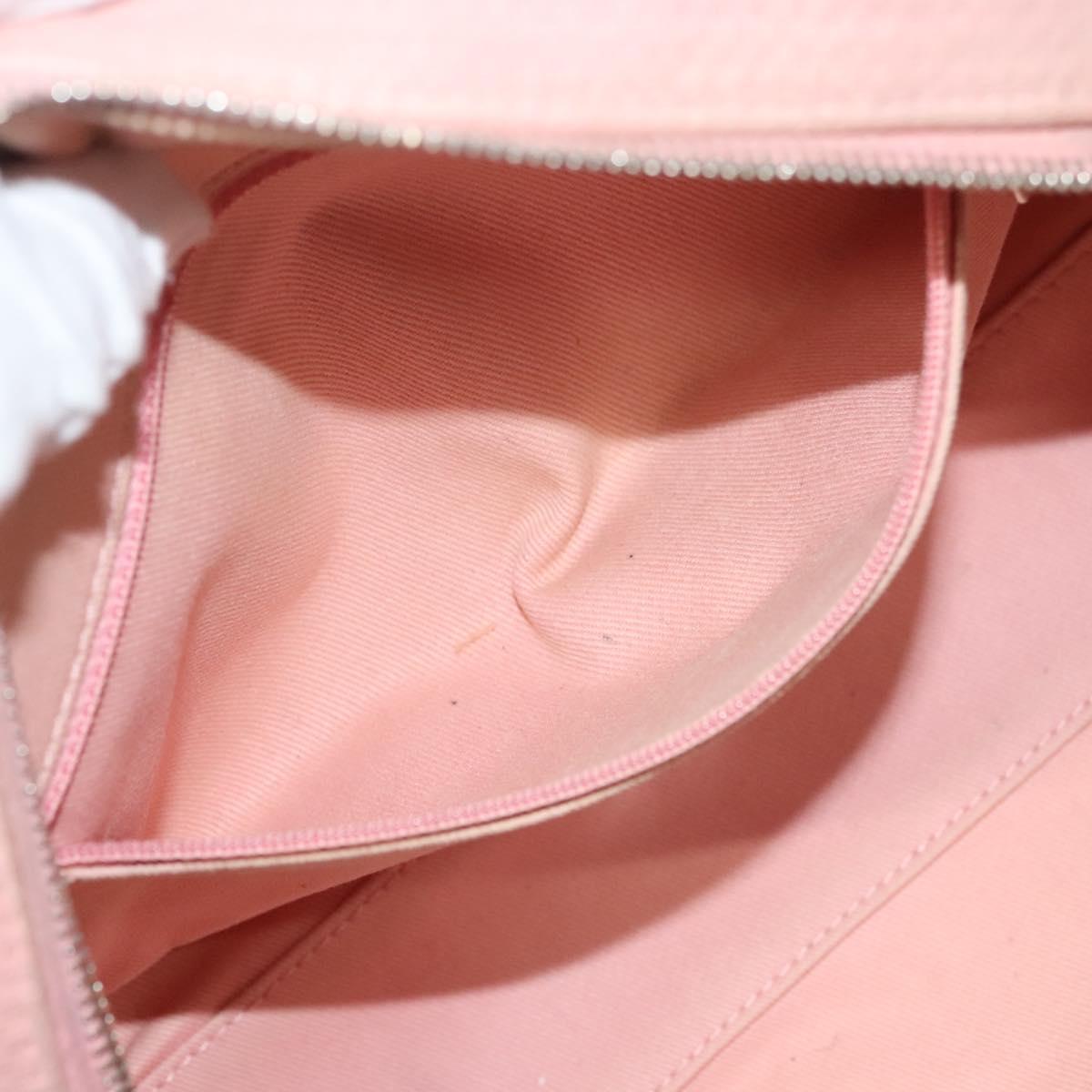 CHANEL Hand Bag Canvas Leather 2way Pink Silver CC Auth BA2930