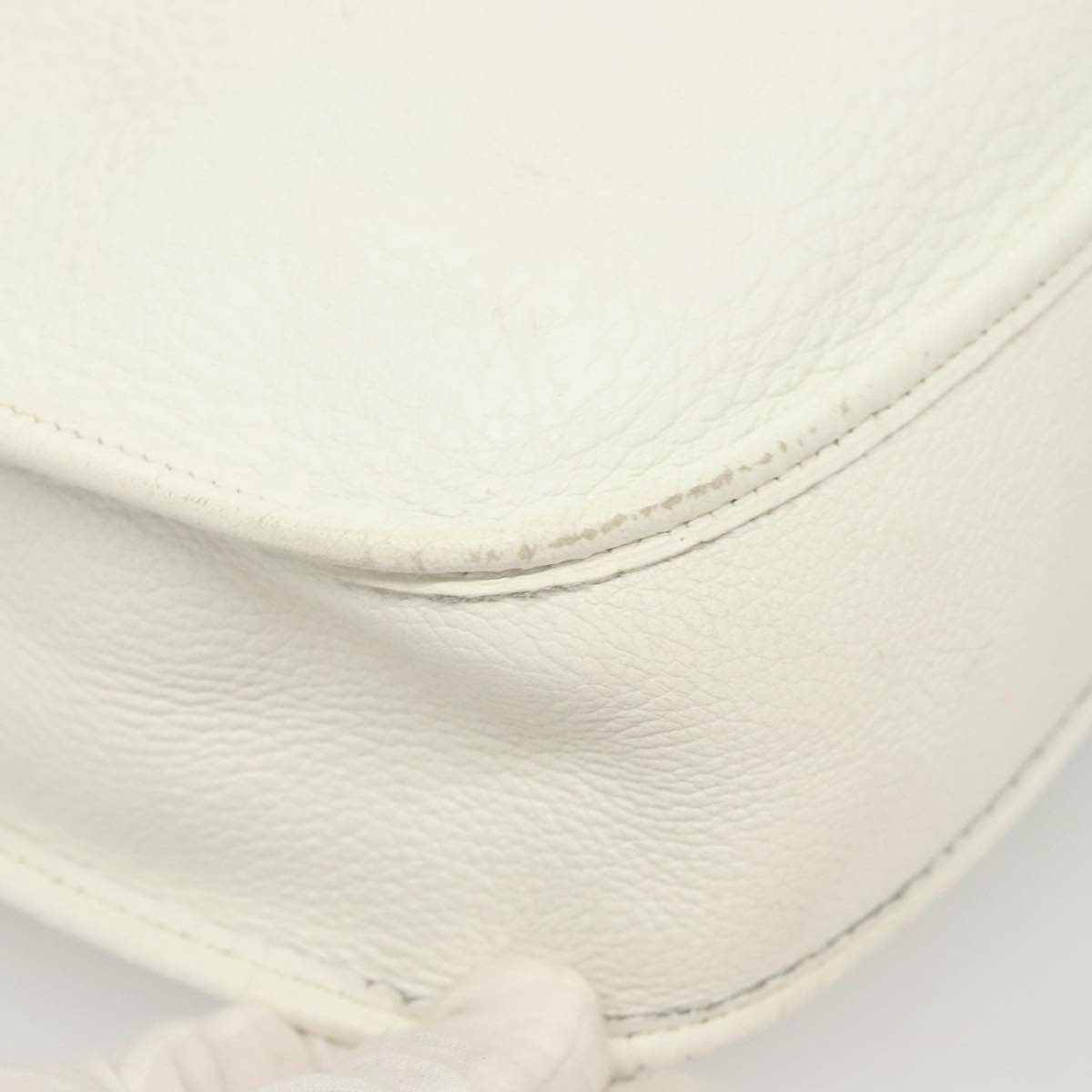 HERMES Evelyn 1 GM Shoulder Bag Togo leather White Auth BA2943