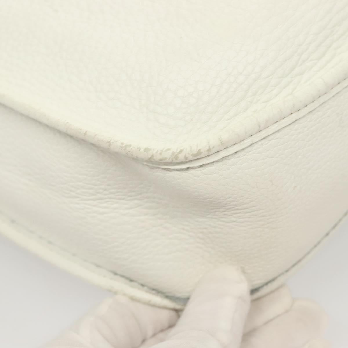 HERMES Evelyn 1 GM Shoulder Bag Togo leather White Auth BA2943