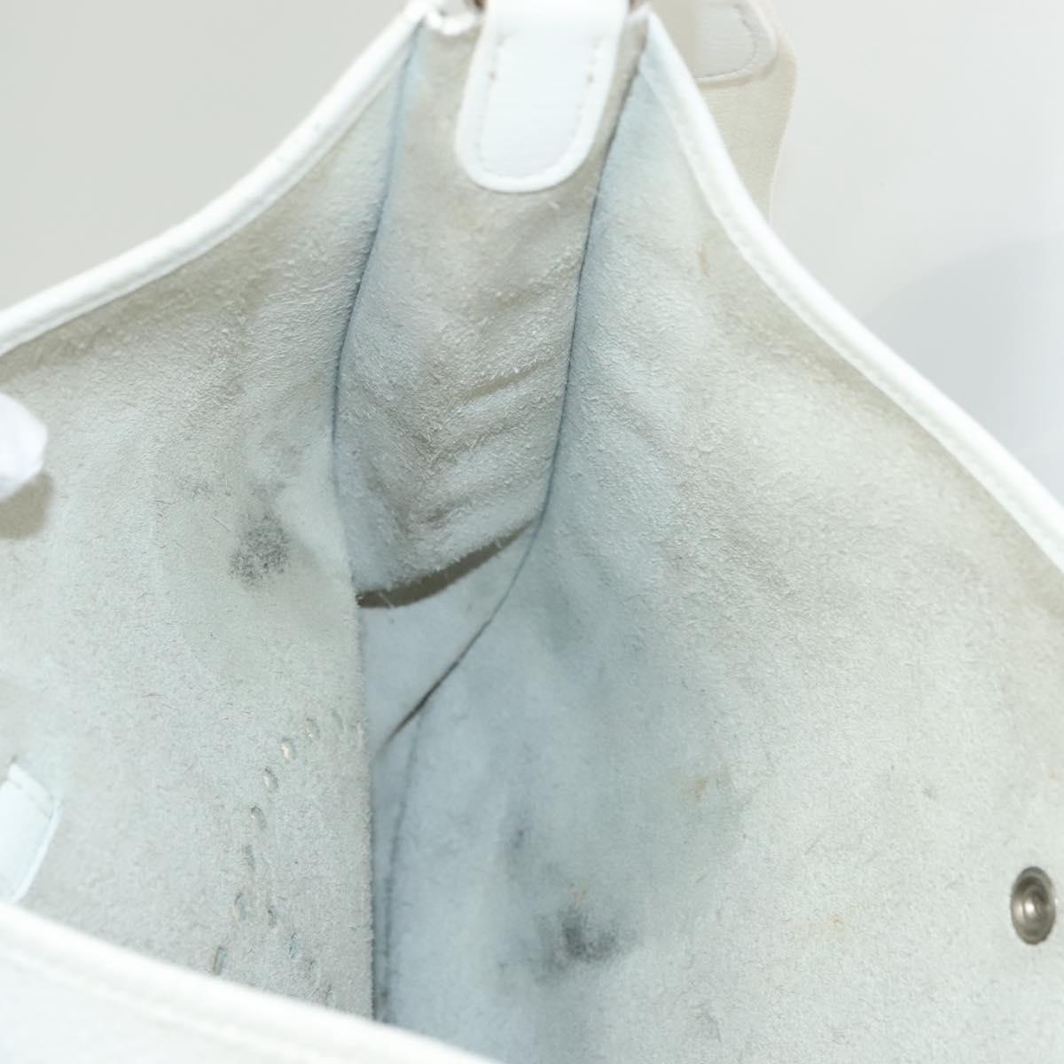 HERMES Evelyn 1 GM Shoulder Bag Togo leather White Auth BA2943