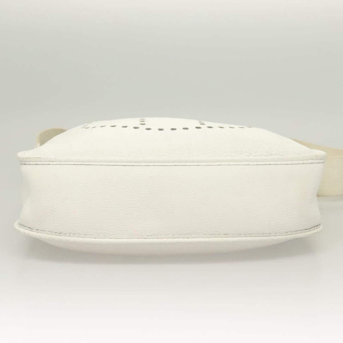 HERMES Evelyn 1 GM Shoulder Bag Togo leather White Auth BA2943