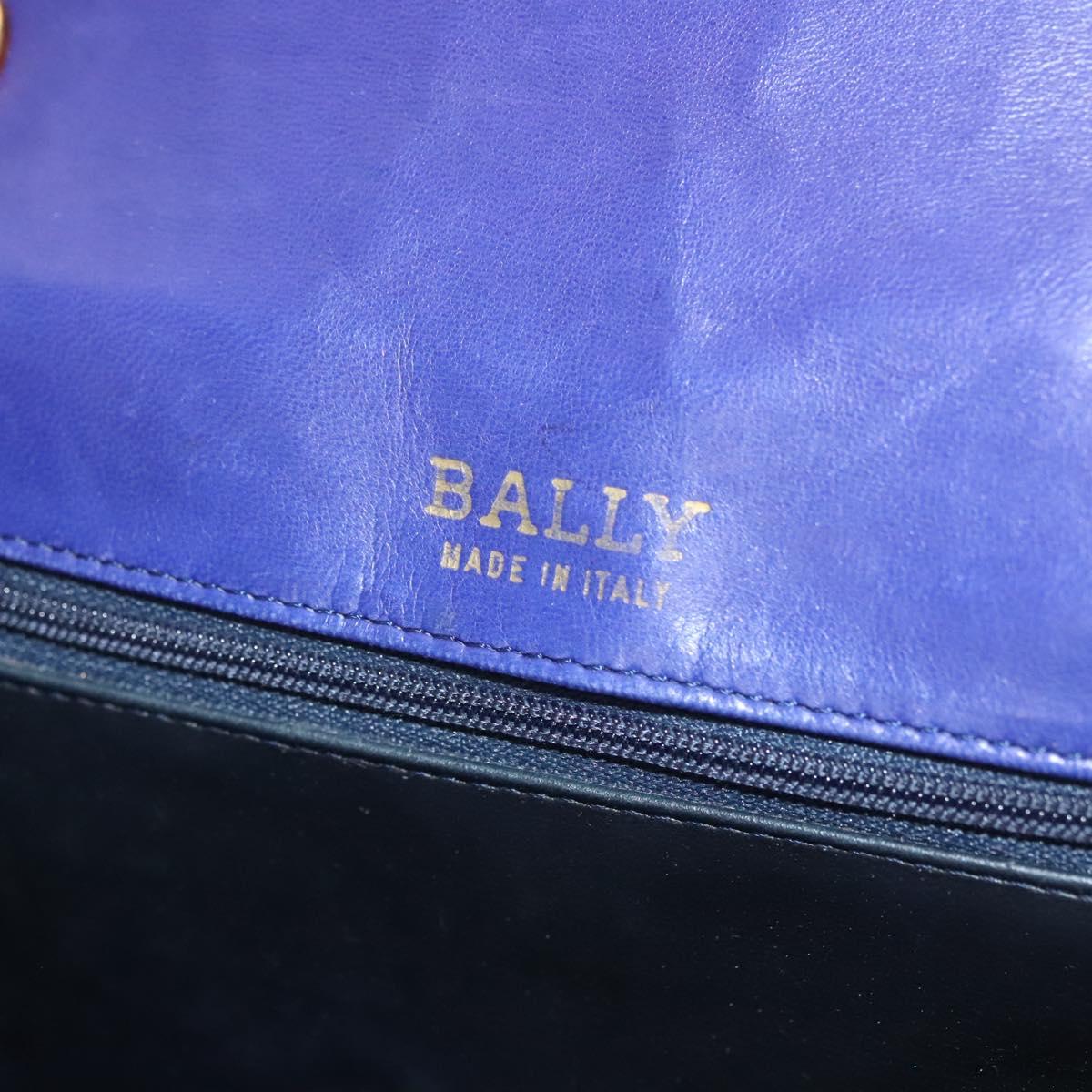 BALLY Quilted Shoulder Bag Leather Purple Gold Auth BA2961