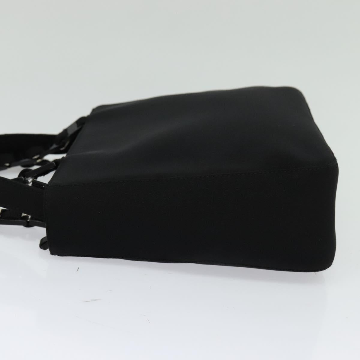 Salvatore Ferragamo Hand Bag Nylon 2way Black Silver Auth BA2963