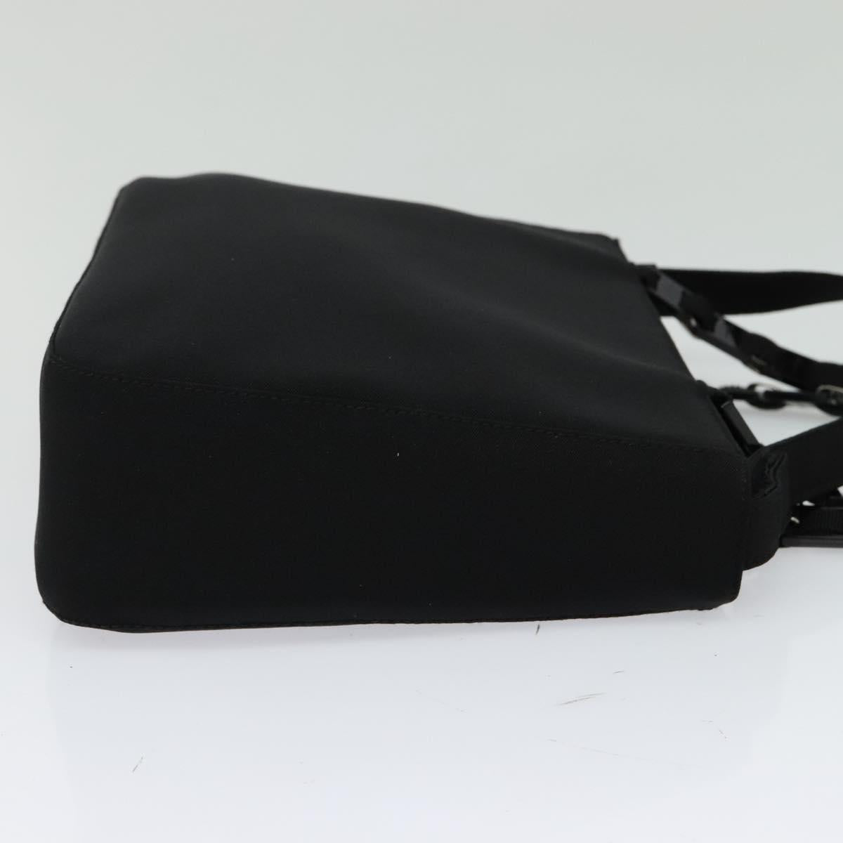 Salvatore Ferragamo Hand Bag Nylon 2way Black Silver Auth BA2963
