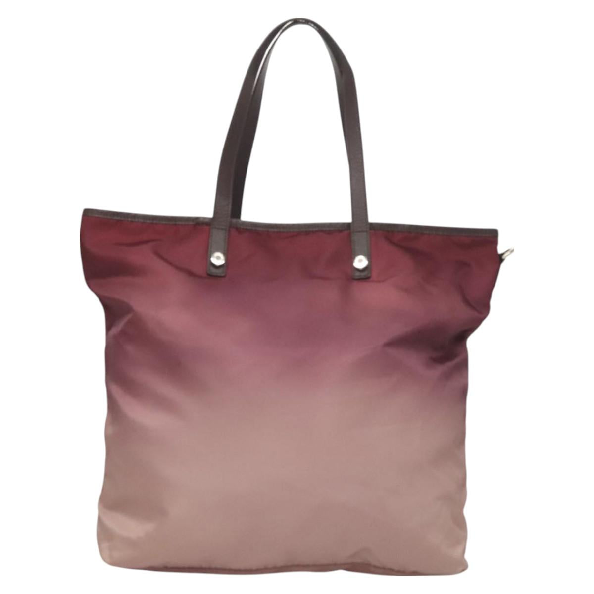 PRADA Flower Japan Limited Tote Bag Nylon Purple Auth BA2967