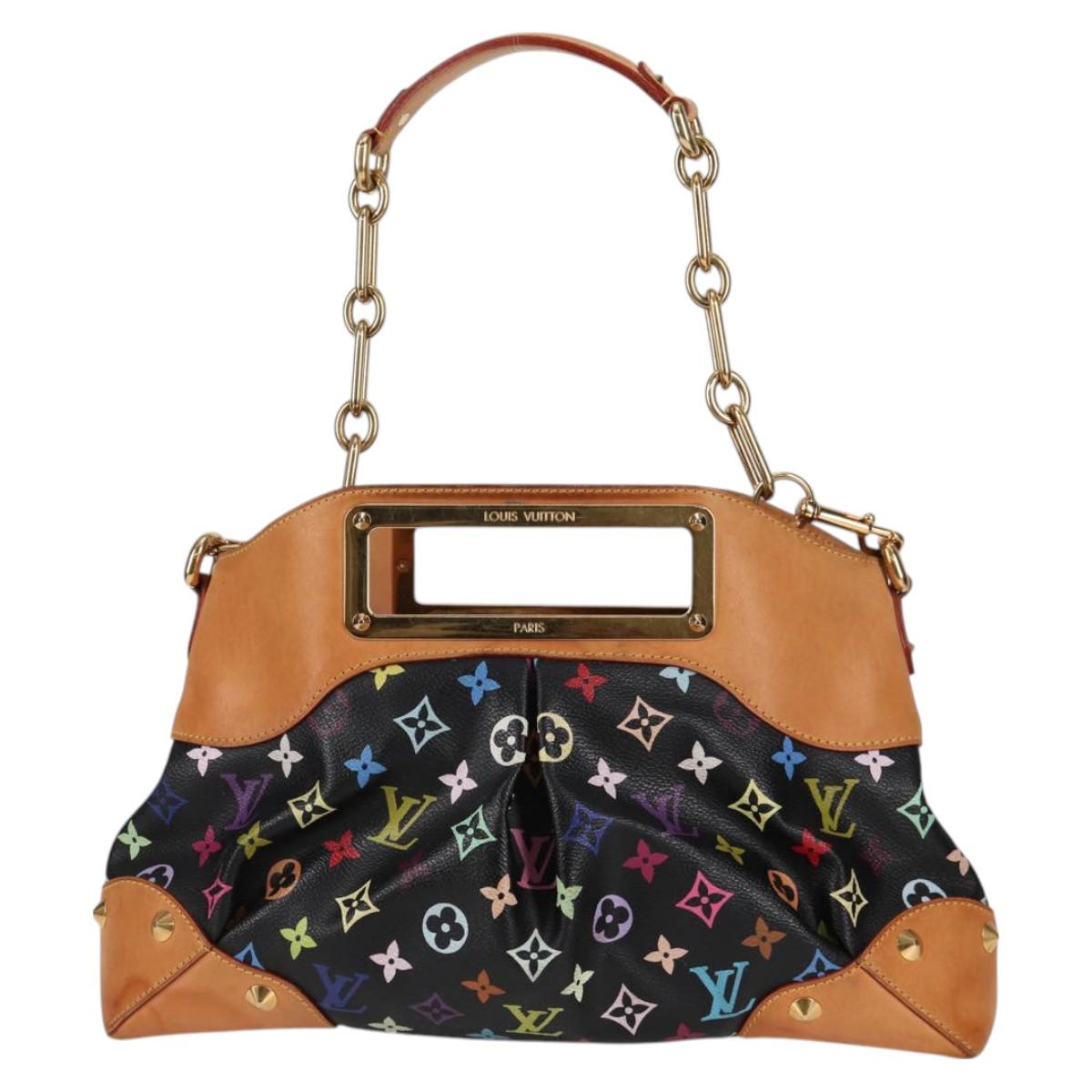LOUIS VUITTON Monogram Multicolor Judy MM Bag 2Way Black M40256 LV Auth BA3006V