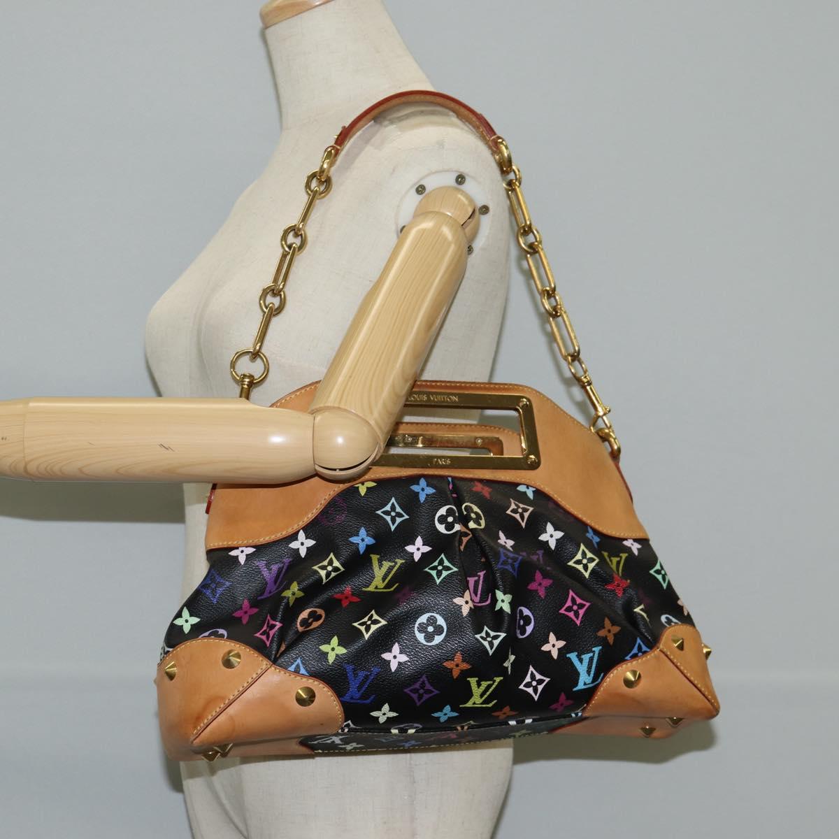 LOUIS VUITTON Monogram Multicolor Judy MM Bag 2Way Black M40256 LV Auth BA3006V