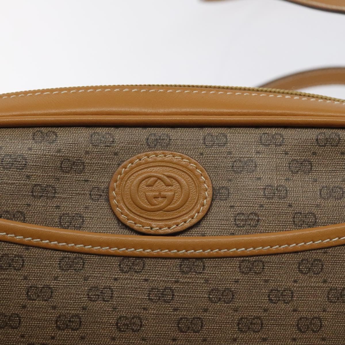 GUCCI Micro GG Supreme Shoulder Bag PVC Beige Gold 007 904 0095 Auth BA3014