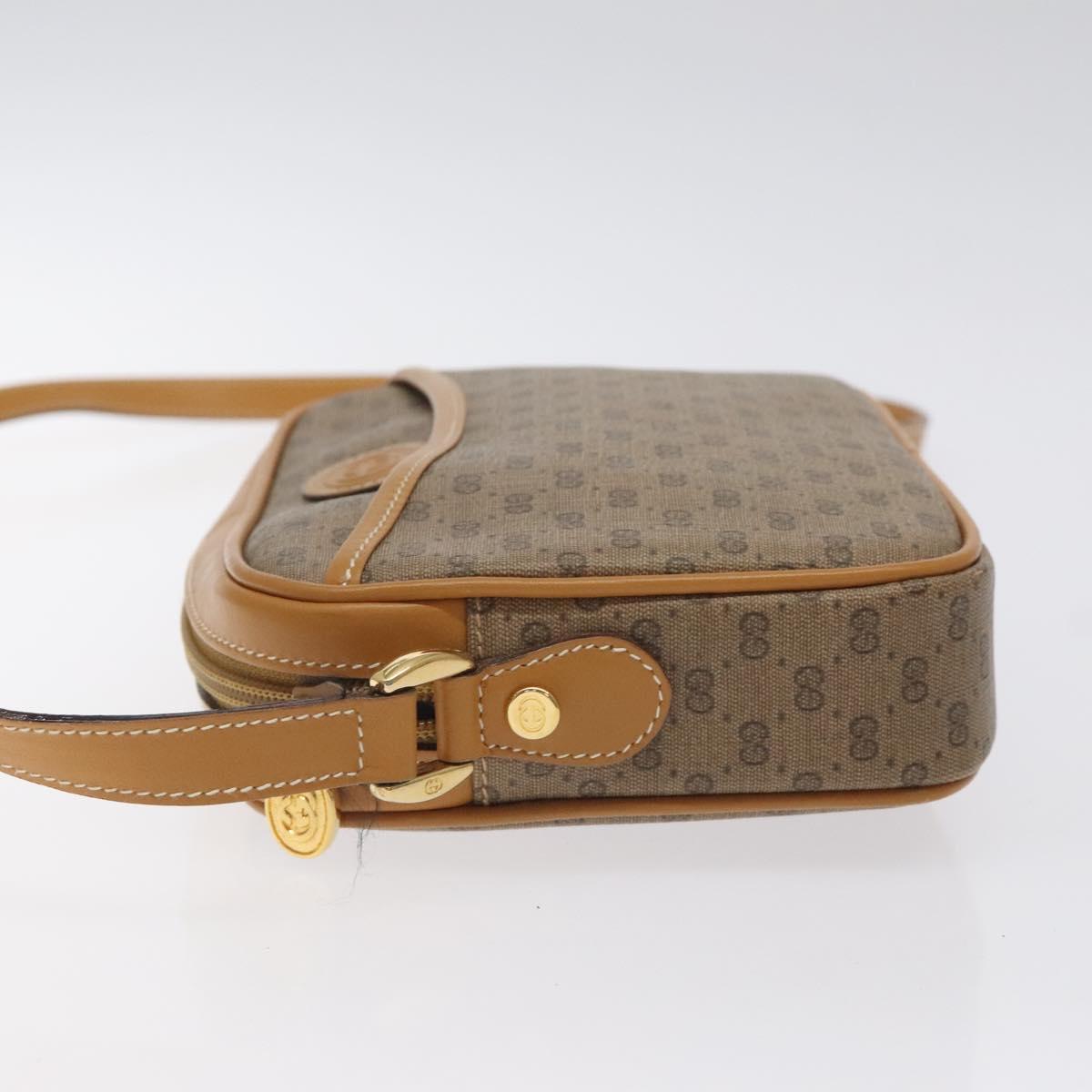 GUCCI Micro GG Supreme Shoulder Bag PVC Beige Gold 007 904 0095 Auth BA3014