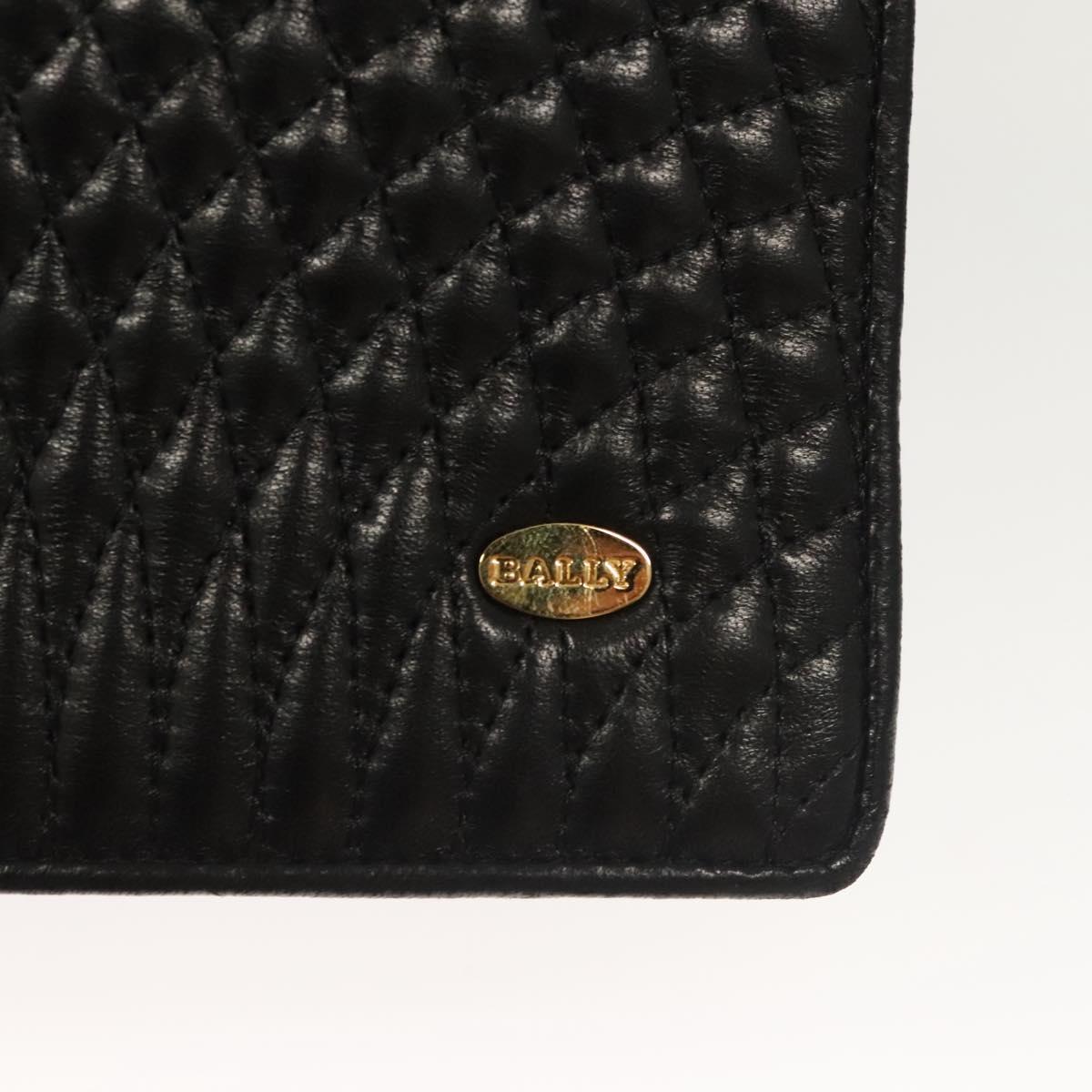 BALLY Chain Shoulder Bag Leather Black Gold Auth BA3019