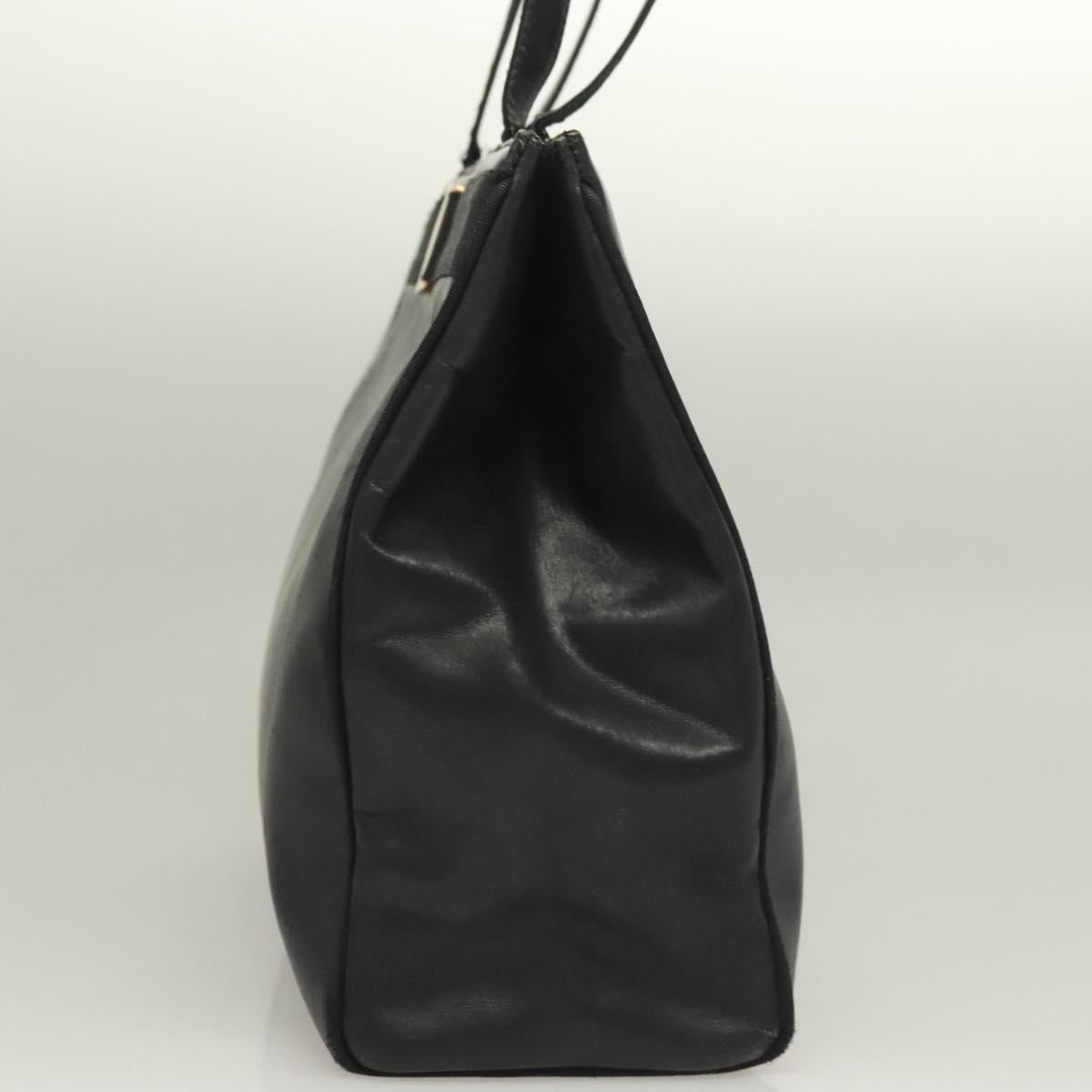 Salvatore Ferragamo Vala Tote Bag Leather Navy Gold Auth BA3020
