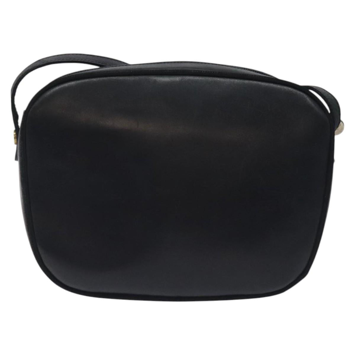 Salvatore Ferragamo Vala Shoulder Bag Leather Navy Gold Auth BA3032
