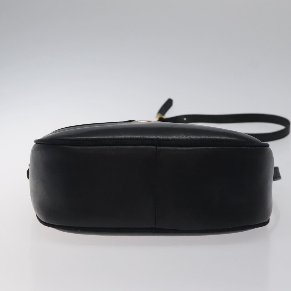 Salvatore Ferragamo Vala Shoulder Bag Leather Navy Gold Auth BA3032