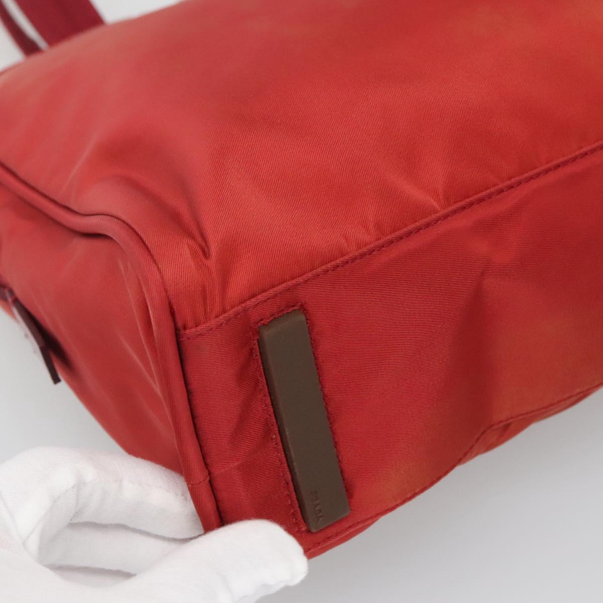 PRADA Hand Bag Nylon Red Auth BA3040