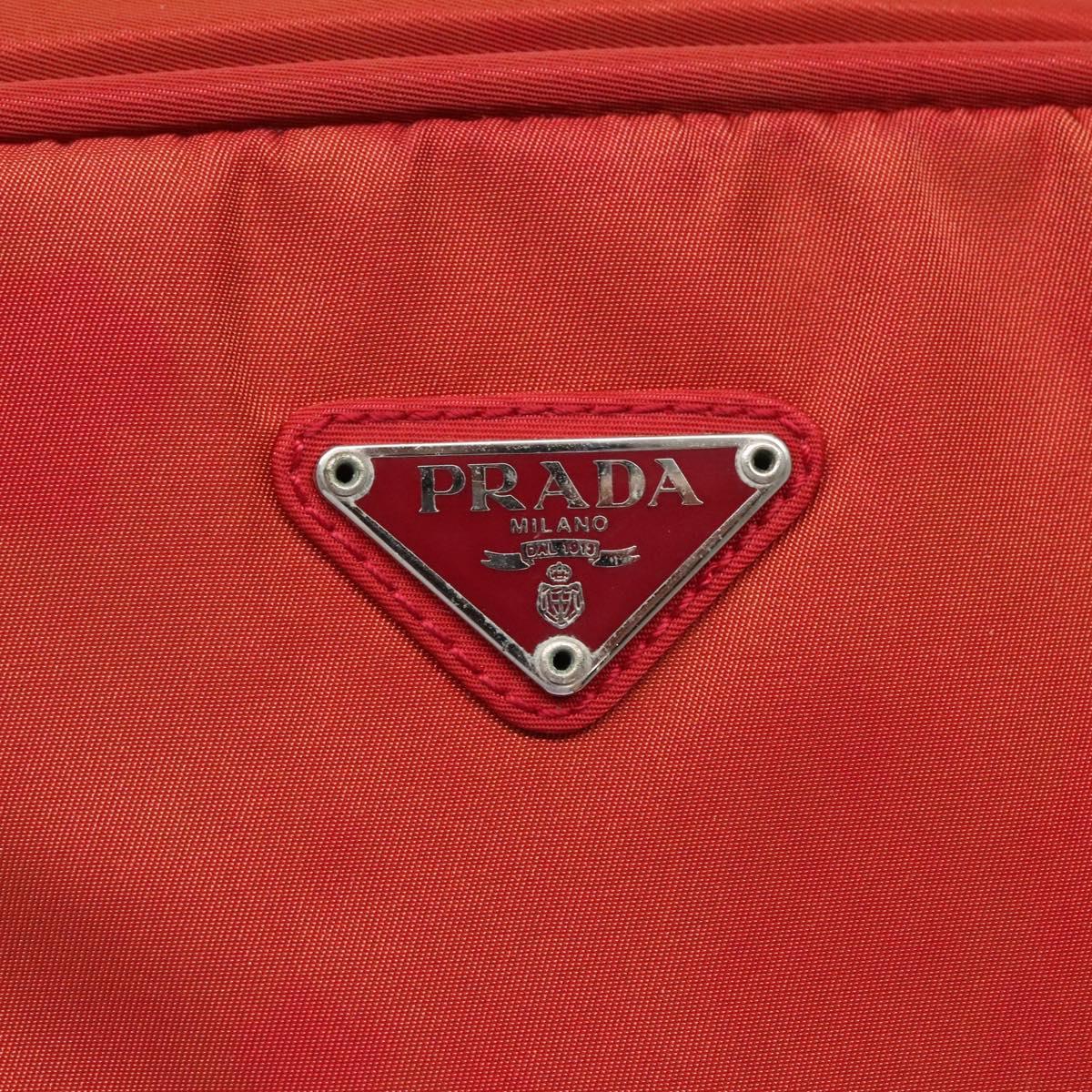 PRADA Hand Bag Nylon Red Auth BA3040