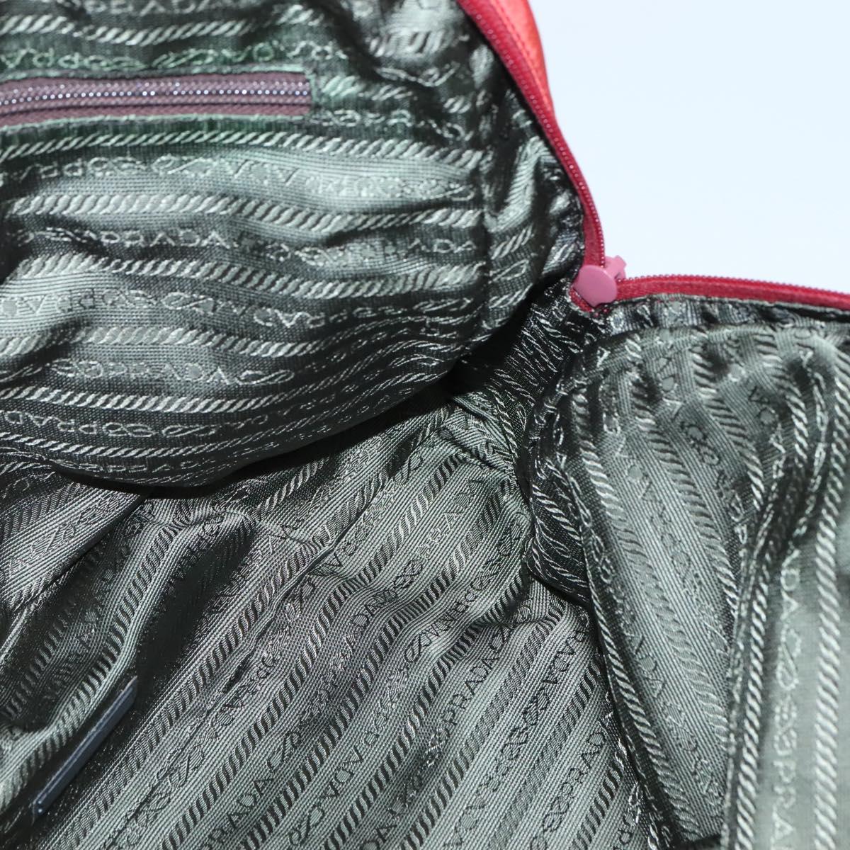 PRADA Hand Bag Nylon Red Auth BA3040