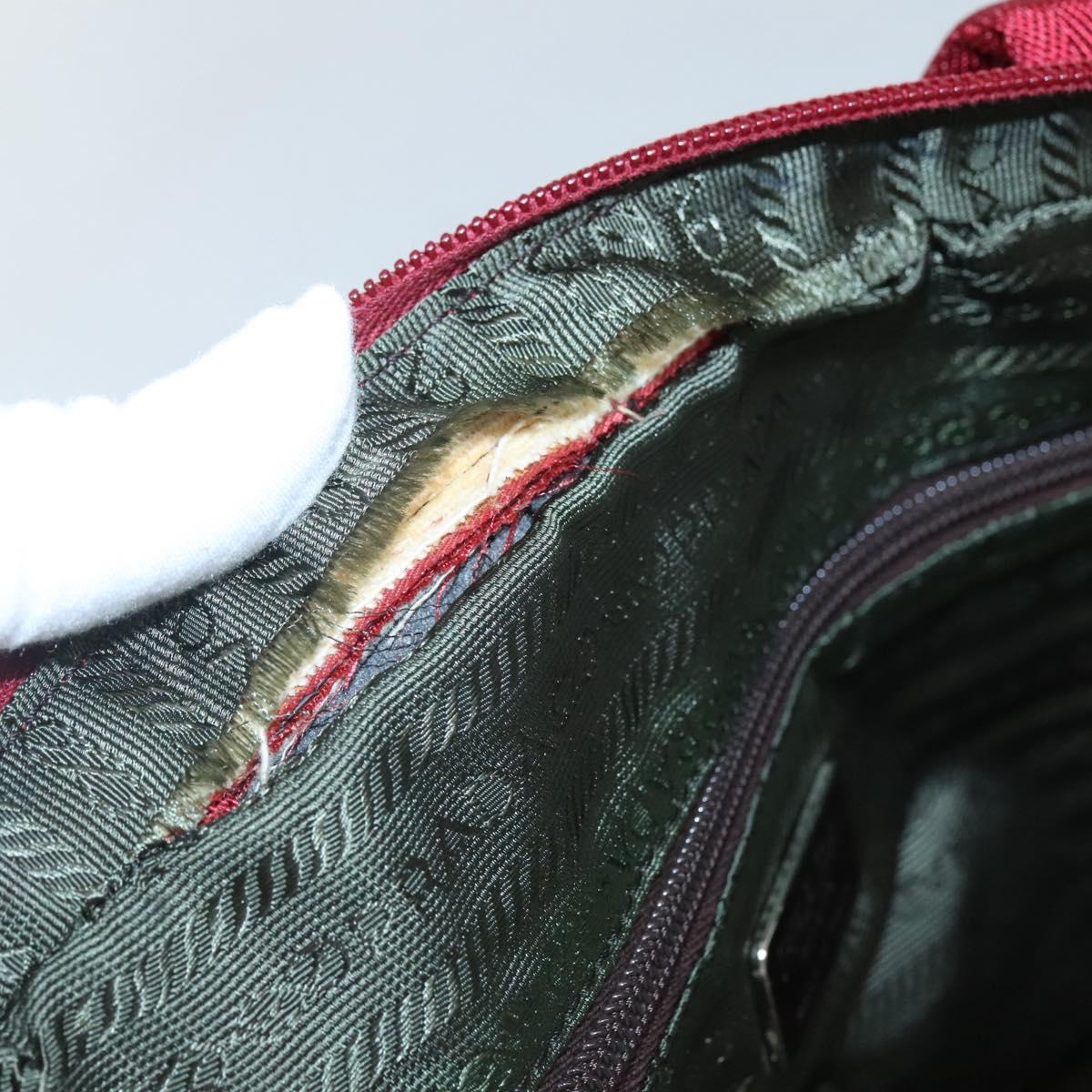 PRADA Hand Bag Nylon Red Auth BA3040