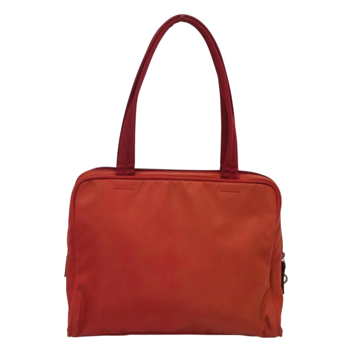 PRADA Hand Bag Nylon Red Auth BA3040