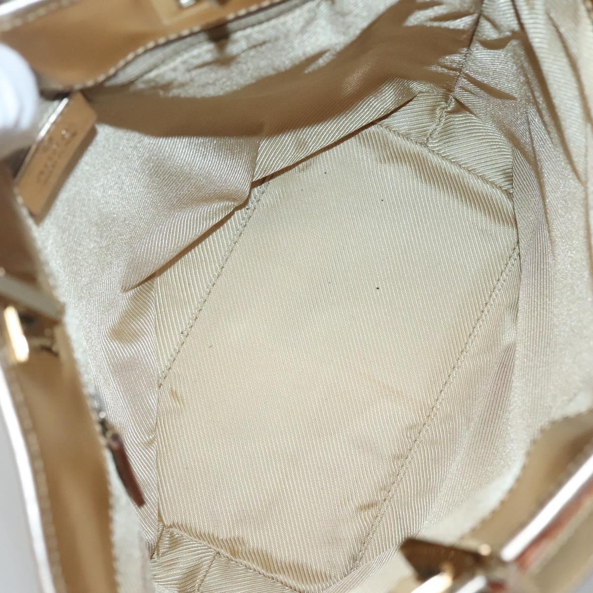 GUCCI GG Canvas Tote Bag Light Blue Gold 002 1099 Auth BA3043