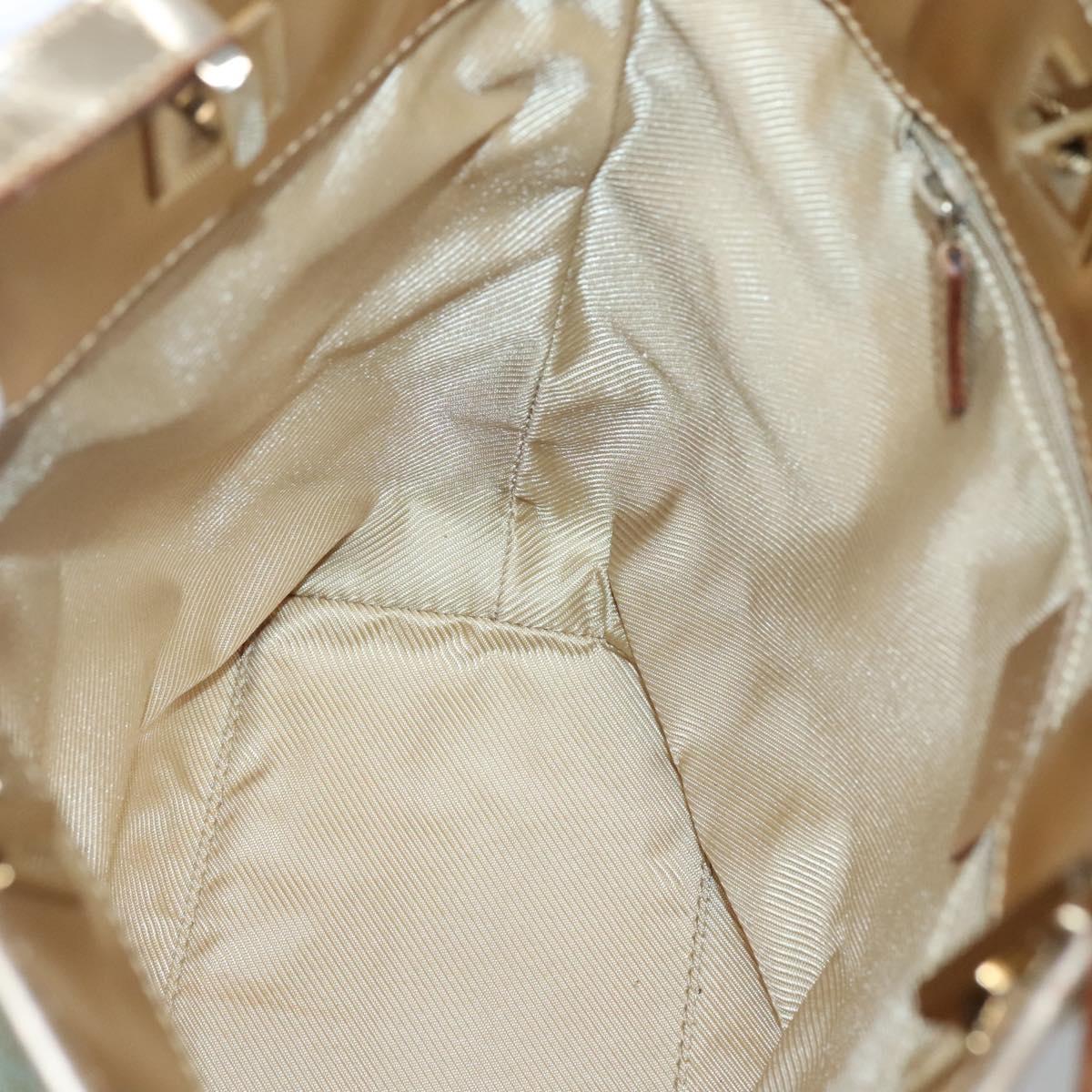 GUCCI GG Canvas Tote Bag Light Blue Gold 002 1099 Auth BA3043