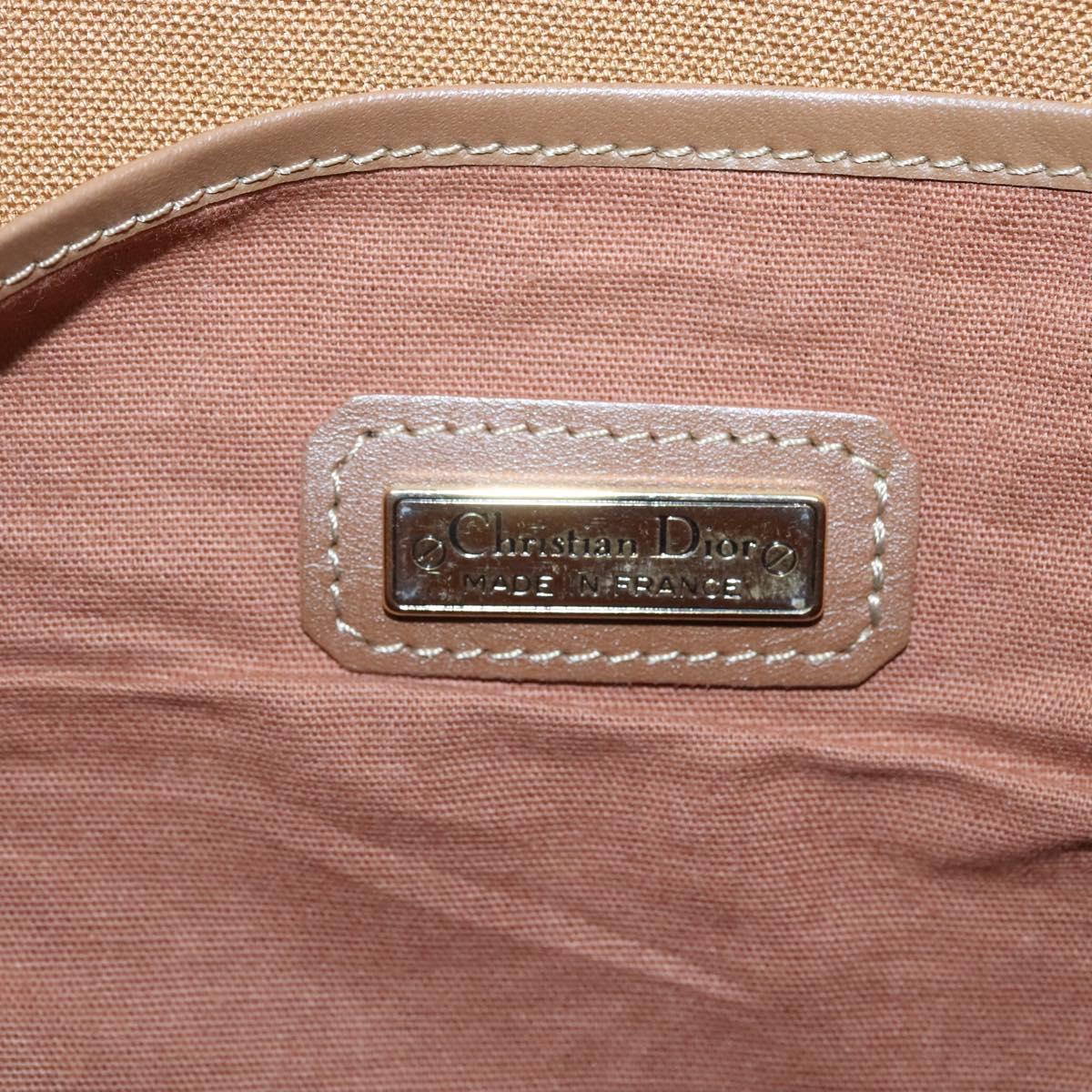 Christian Dior Honeycomb Canvas Business Bag PVC Black Gold Auth BA3097