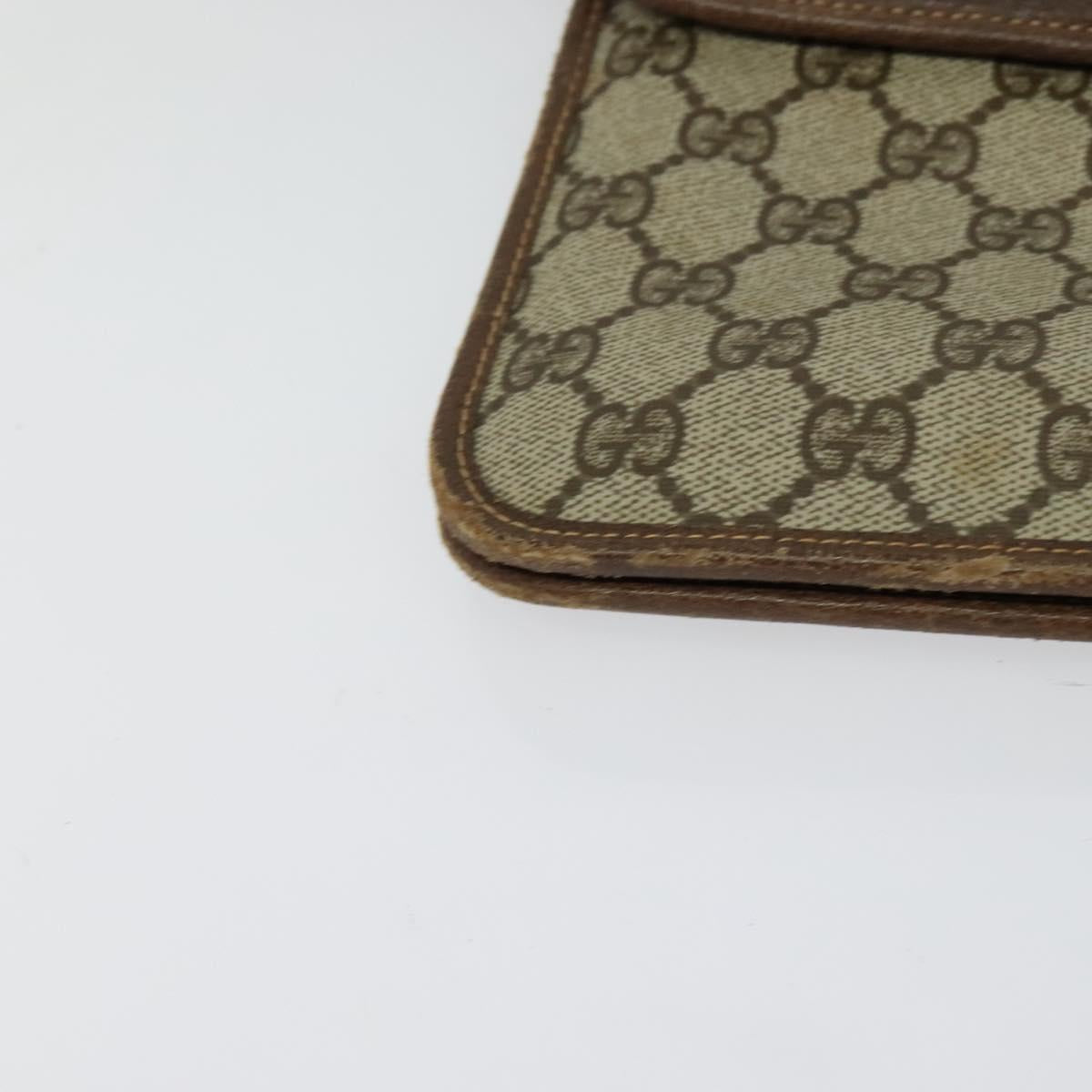GUCCI GG Supreme Shoulder Bag PVC Beige Gold 004 904 0671 Auth BA3133