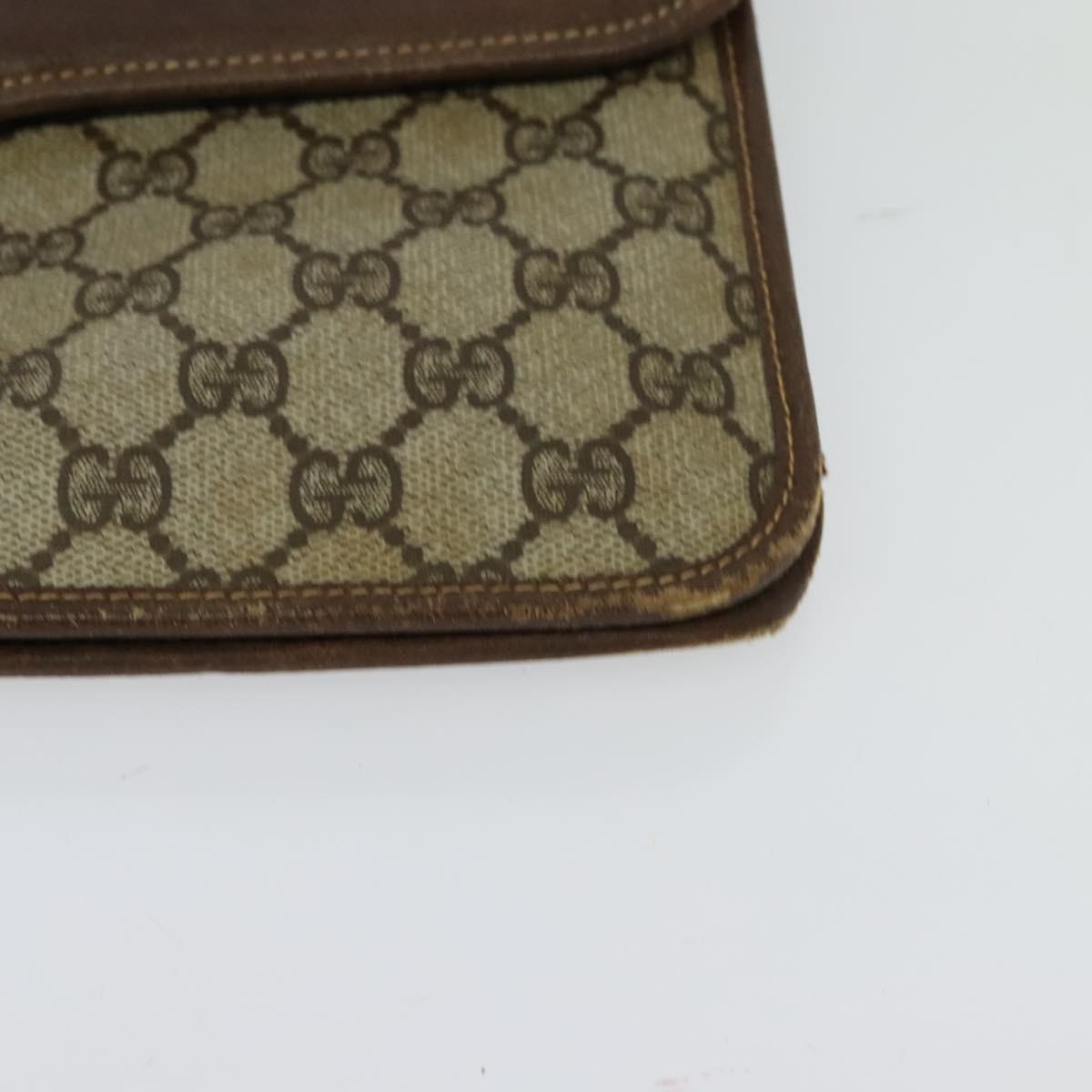 GUCCI GG Supreme Shoulder Bag PVC Beige Gold 004 904 0671 Auth BA3133