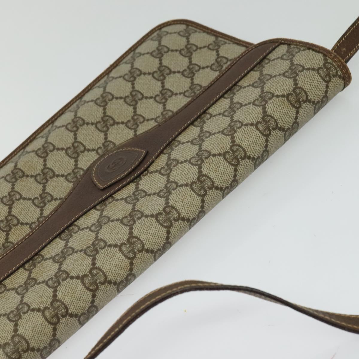 GUCCI GG Supreme Shoulder Bag PVC Beige Gold 004 904 0671 Auth BA3133