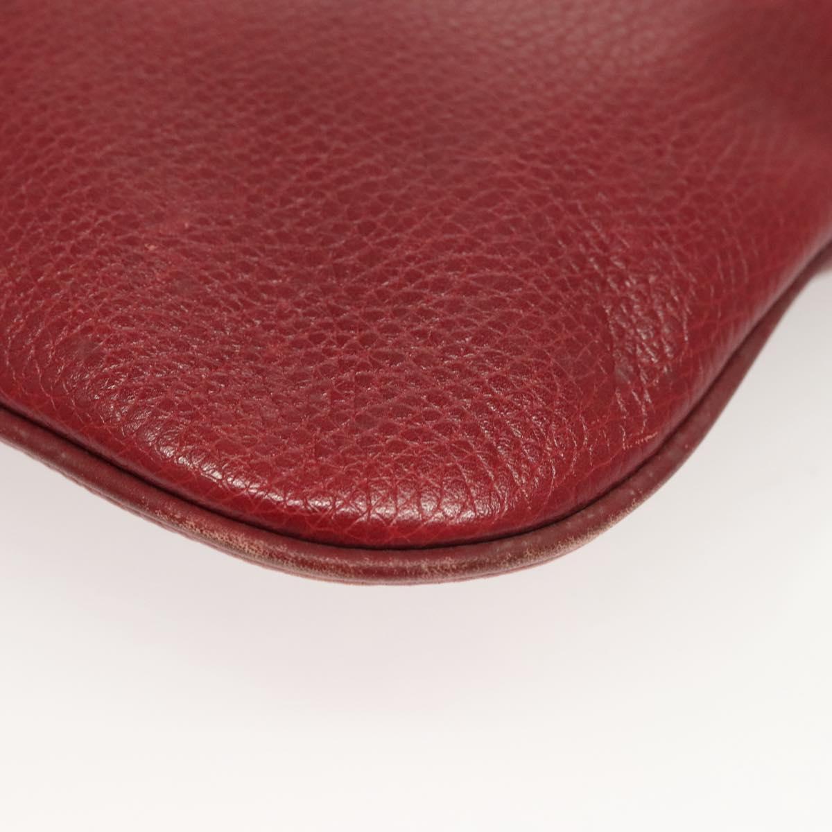 CARTIER Must Line Shoulder Bag Leather Bordeaux Gold Auth BA3142