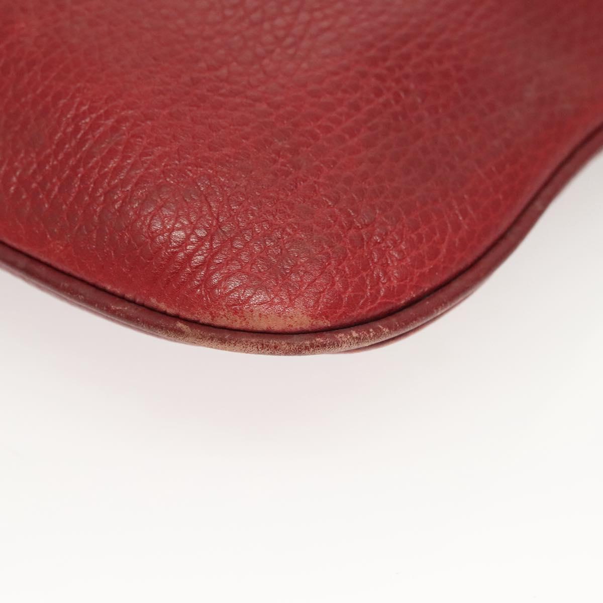 CARTIER Must Line Shoulder Bag Leather Bordeaux Gold Auth BA3142