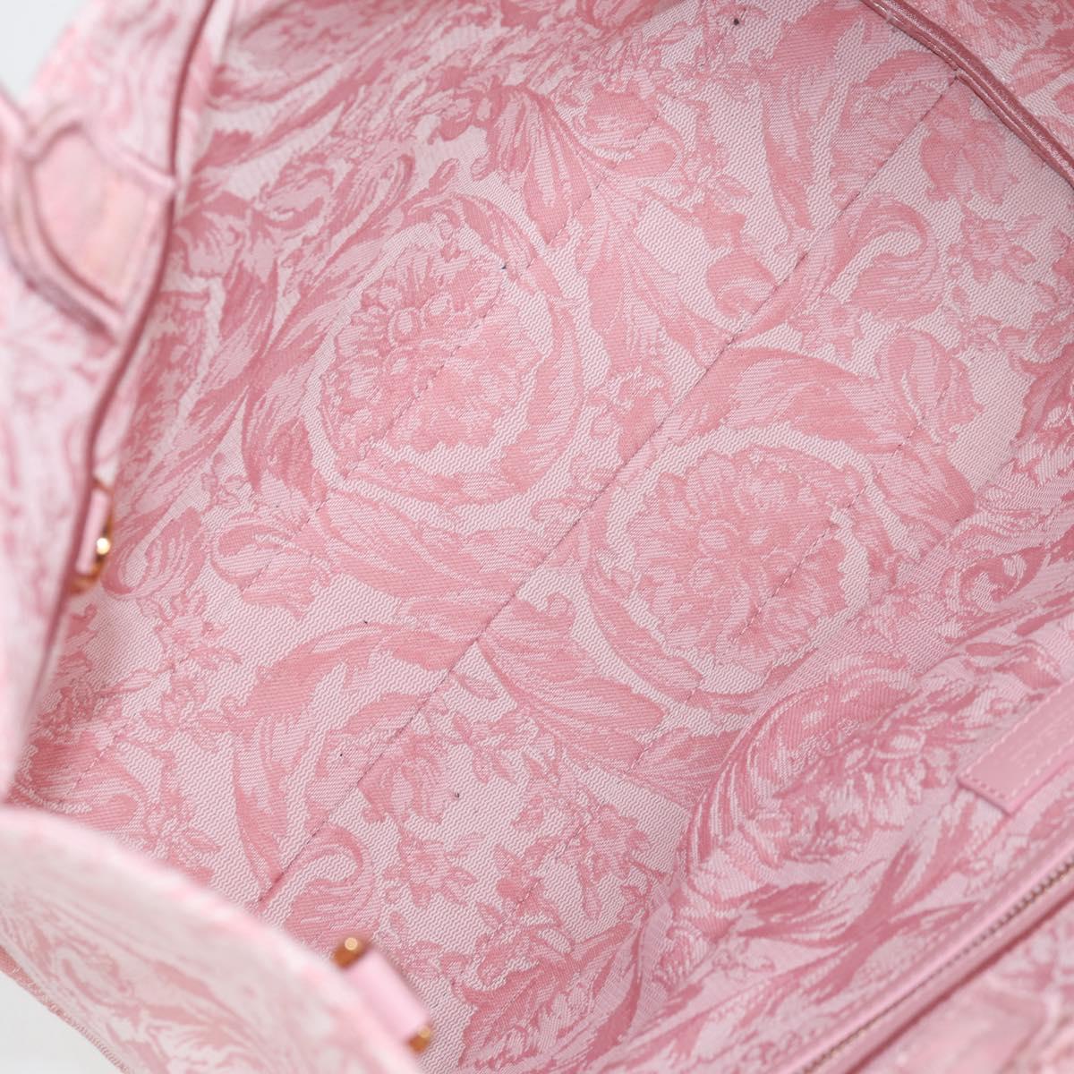 VERSACE Athena Barocco Tote Bag Canvas 2way Pink Auth BA3157M