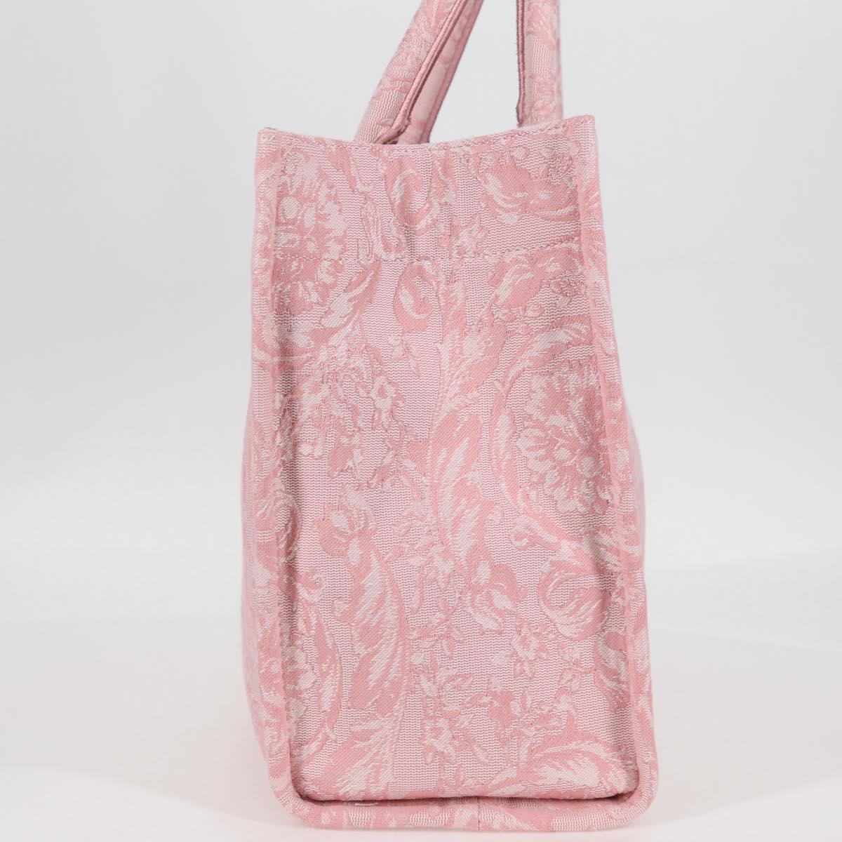 VERSACE Athena Barocco Tote Bag Canvas 2way Pink Auth BA3157M