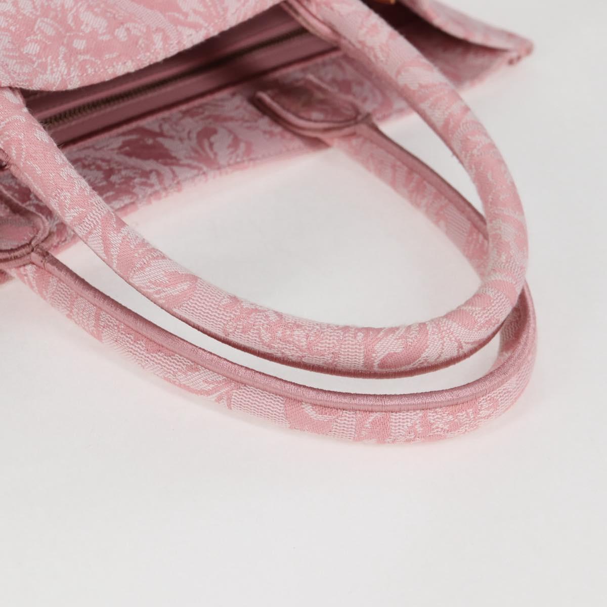 VERSACE Athena Barocco Tote Bag Canvas 2way Pink Auth BA3157M